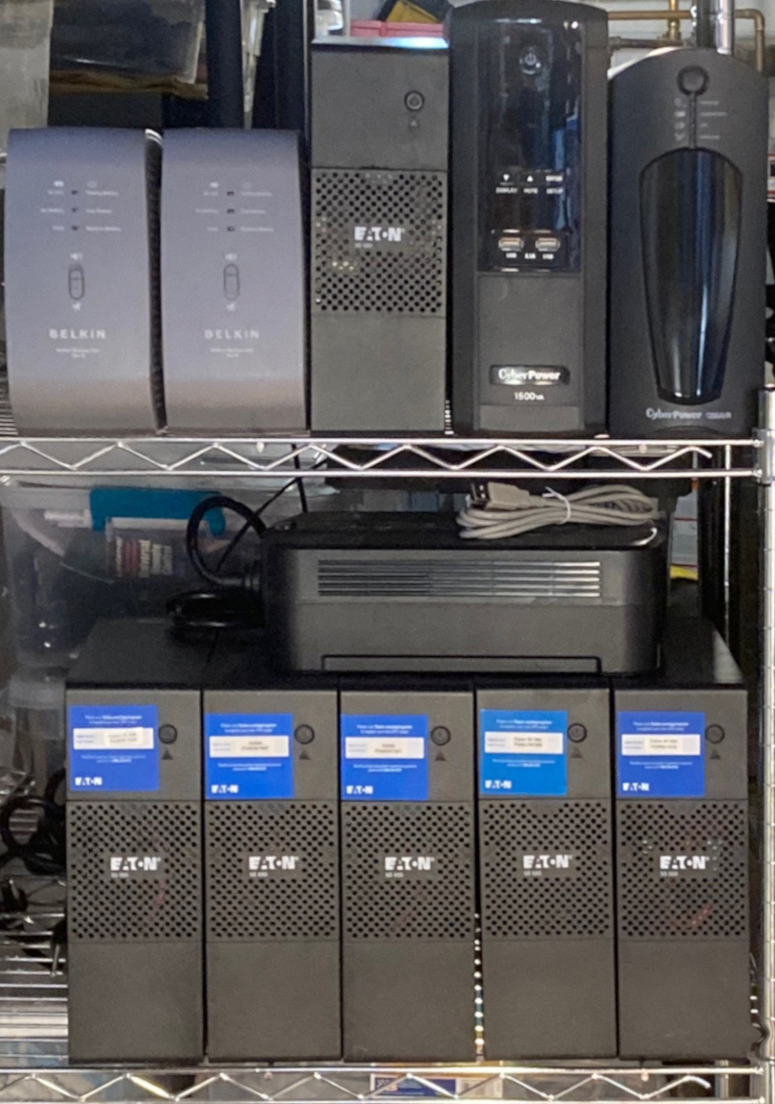 Inventory shelf compilation of UPS units
